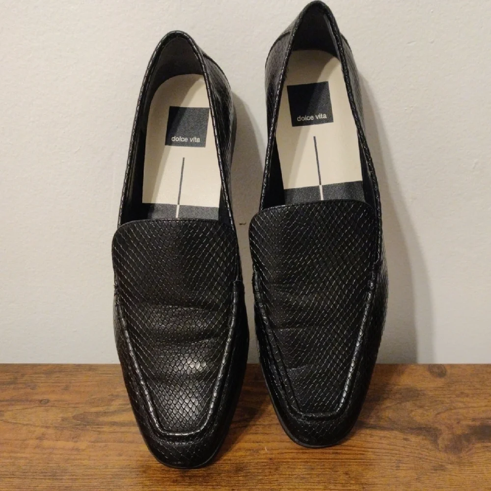 Dolce Vita Black Leather Slip-On Loafers